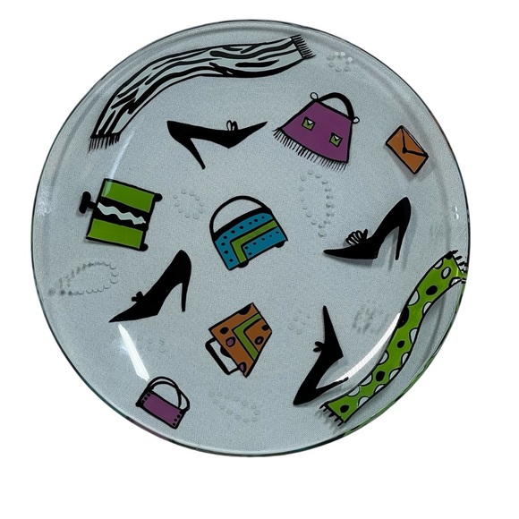 LOLITA Shopping Spree Collection Hand-painted Glass Fashion Plate 8" X 8" - Picture 9 of 15